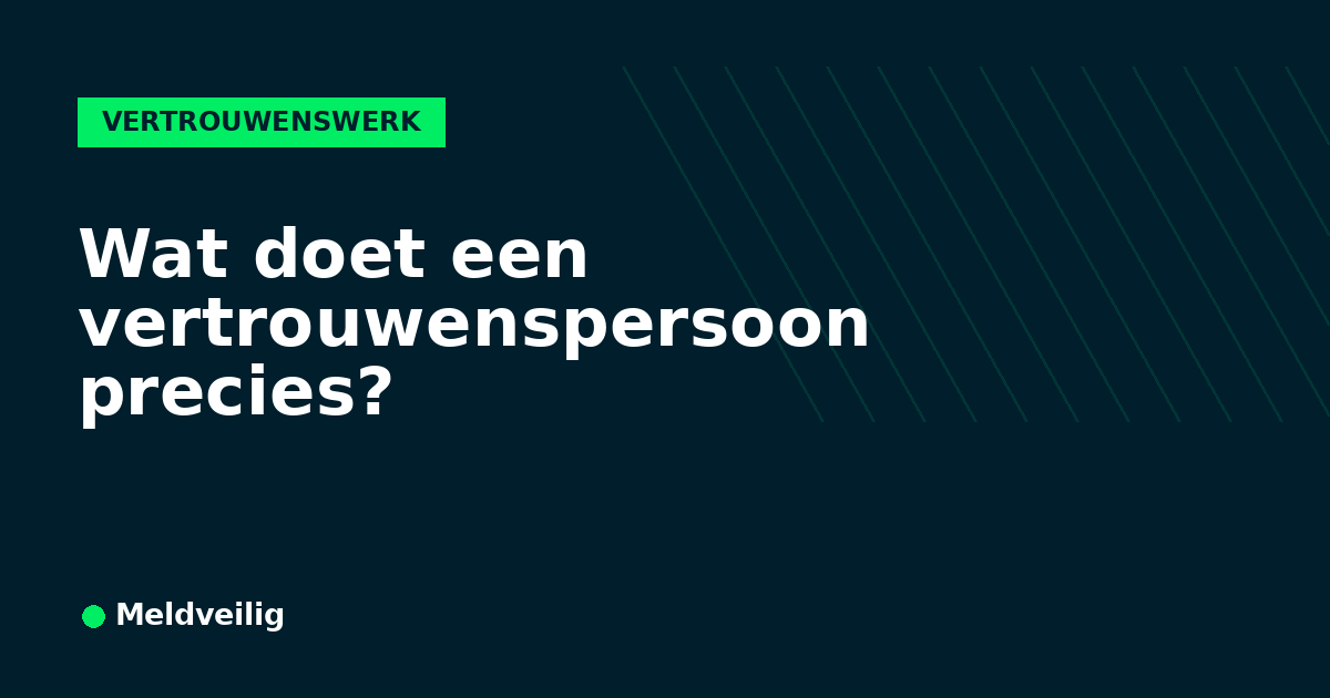 Wat doet een vertrouwenspersoon precies? Taken en grenzen